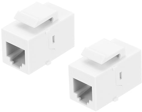 QUARKZMAN 2 Unidades Acoplador Ethernet Cat 3 RJ11 Hembra A Hembra Adaptador De Red Blanco