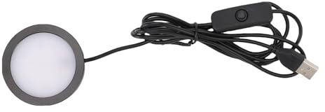 Bediffer LED Rotondo Luce Ultra Sottile Custodia in Alluminio per Spina USB 5V, Illuminazione da Sottobanco Portatile per Camera da Letto, Mini Faretto per Soffitto in Lega di Alluminio