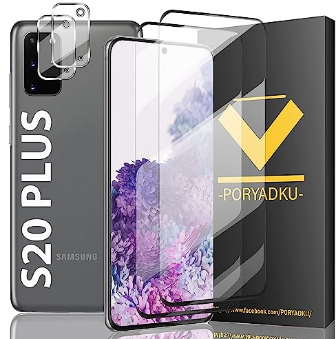 Für Samsung Galaxy S20 Plus 5G Panzer Schutz Glas (6,70 Zoll), 2 Stück Schutzfolie Glas+Kamera Schutzfolie 2 Stück, 9H Härte, Fingerabdruck kompatibel, HD Anti-Kratzen