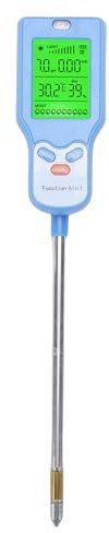 Luocute Misuratore del Suolo 6 in 1, Tester del Suolo per PH, Temperatura, Umidità, Luce, con Schermo LCD Retroilluminato e Sonda Ad Alta Sensibilità, per Piantare in Serra da Giardino