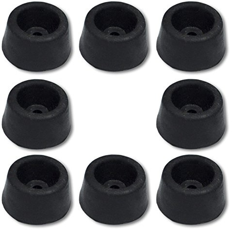 Teilemagnet 8 Gummi-Türstopper zum Anschrauben, Gummistopper, Gummipuffer // Außen-Ø: 27 mm - Höhe: 16 mm (Schwarz)