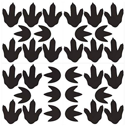 VORCOOL Selbstklebende Wandaufkleber PVC wasserdicht Kombination Wandtattoos Dinosaurier Fußabdrücke Tapete für Kinder Schlafzimmer