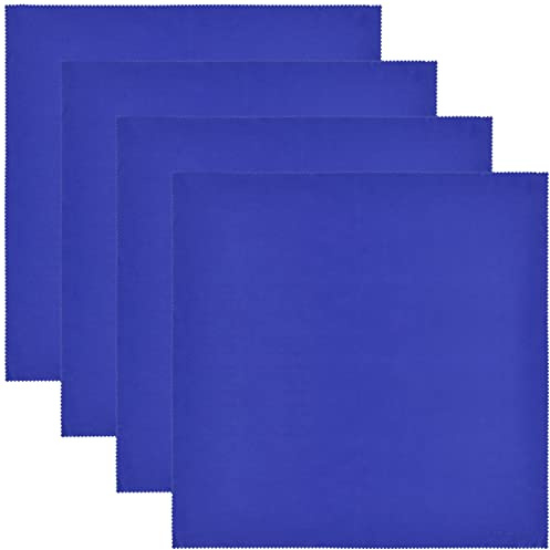 wisdompro Extra stor (40 x 40 cm) 4-pack mikrofiberrengöringsduk för bärbar dator, LCD TV/datorskärm/skärm, surfplatta, kameralins, glas, linser, andra delikata ytor – blå