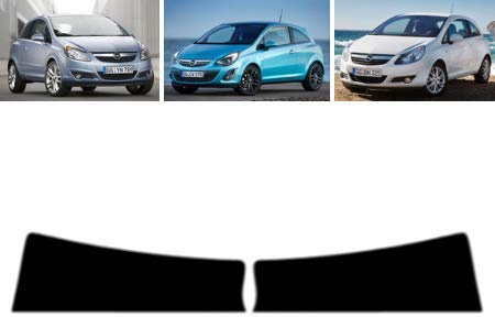 Sonnenblendstreifen für-Opel Corsa D 3-Türen 2007-2013 Passgenaue Tönungsfolie (20% Schwarz)