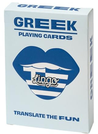 Griechische Lingo Spielkarten, Reise-Lernkarten, griechisches Vokabular auf lustige und einfache Weise lernen, 52 wichtige Übersetzungen