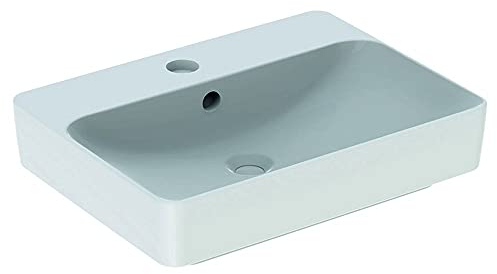 Geberit VariForm Aufsatzwaschtisch rechteckig, 600x450mm, mit Hahnloch, mit Überlauf, 500.780.01.2, Farbe: Weiß
