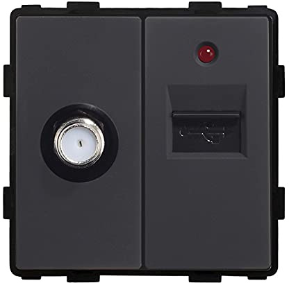 BSEED DIY 1/2 Satelite mit USB-Ethernet-Steckdose Schwarz Ladesteckdose