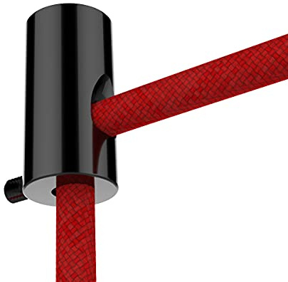 ZOHAR 3 x Deckenbefestigung Aufputz-Kabelhalter für Textilkabel Schwarz | Wand und Deckenpins Kabelaufhängung Kabelbefestigung Affenschaukel Kabelhänger mit Schrauben/Dübeln Lampe DIY ABS-Kunststoff