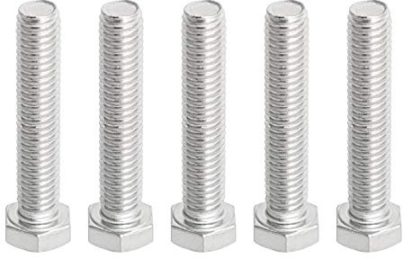 Aopin Sechskantschrauben, 3/8-Zoll-16 x 2-1/4-Zoll-Sechskantschrauben, 304 Edelstahl, A2-70 Befestigungselemente, vollmaschinell gewindet, SUS304, 5 Stück