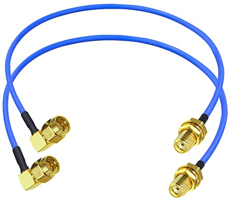 TUOLNK SMA-Stecker Rechtwinklig auf SMA-Buchse Koaxialkabel RG402 für 3G 4G LTE-Antenne Verlängerungskabel Pigtail-Kabel 1,64ft (50cm) 2er Pack