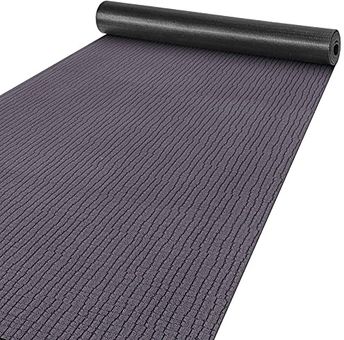 ANRO Teppich Läufer Flur Küchenteppich Schmutzfangmatte Sauberlaufmatte rutschfest Velours Anthrazit 65x140cm Modern