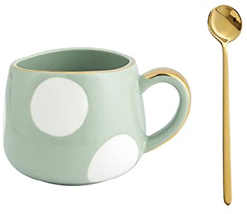 Tasses Tasse en céramique Cup Timbale avec tasse de café Bureau cuillère à thé Coupe 12.9OZ Tasse de café (Color : E+Spoon)