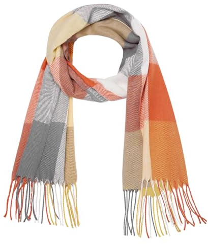 Chalier Fashion Winter Karierter Schal Damen Fransen, Geschenke für Frauen | Weich Warm Kratzfrei Karomuster Plaid Damenschal Winterschal Umhangschal für Teenager Mädchen Kleine Geschenke