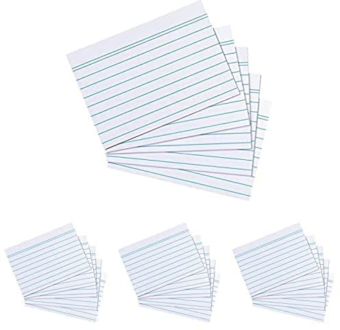 Landré Karteikarten A7, liniert, weiß, 100 Stück, 4er Pack