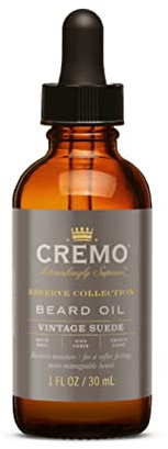Cremo Beard Oil, Vintage Suede (Reserve Collection), 1 Fl Oz - Restore Natural Moisture and Soften Your Beard To Help Relieve Beard Itch