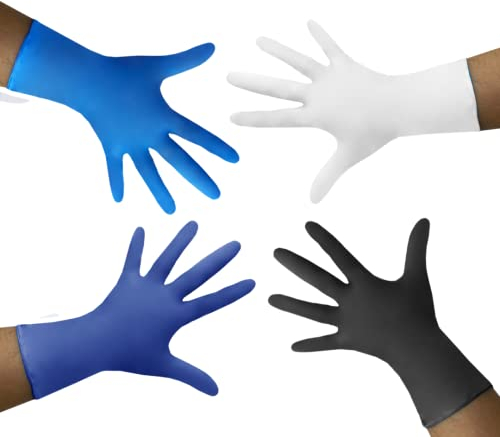 MUNTRADE Gants Nitrile 1000 pièces (10 boites) Sans Poudre et Latex | Gants Jetables en Nitrile (Noir, S)