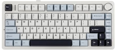 EPOMAKER AULA F75 Wireless Mechanical Gaming Keyboard, 75% Layout with Knob, Creamy Gasekt-Mount with Sound-Dampening, RGB, Hot-Swap, Bluetooth/2.4Ghz (Light Blue, Reaper Switch)