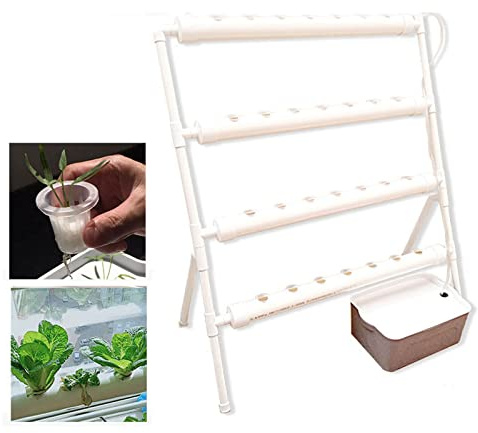 SUBKUDY Pro Hydroponic System Grow Kit Garten Hydrokultur Pflanzen Bewässerung System mit Wasserpumpe 36 Löcher Tiefe Wasserkultur Balkon Gartensystem für Gemüse Salat Blumen Früchte