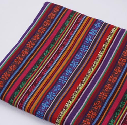 CHTME Tela étnica patchwork telas 1m*148cm tela por metro estilo étnico bordado cintas de poliéster patrón floral costura decorativa precortada tela de tela para decoración del hogar