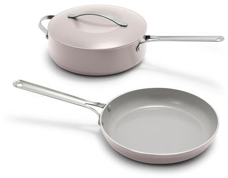 GreenPan Nova Poêle à frire de 25,4 cm et sauteuse de 4,37 l avec couvercle, Oprah's Favorite Things 2024, céramique antiadhésive sans PFAS, compatible avec induction, poêle, frire, griller