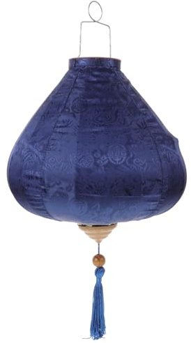 Hemobllo Vietnamesische Laterne, hängende Stofflaterne, orientalische Seide, Izakaya, Garten, Outdoor, Dekoration, mit Quaste