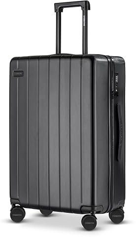 ETERNITIVE - Valigia Grande | Valigia Rigida in ABS | Dimensioni: 75,5 x 49 x 30 cm 99L | Trolley con Lucchetto TSA | Bagaglio con 4 Ruote a 360° | Valigia Durevole | Nero
