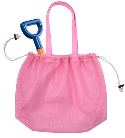 Frfik Strandspielzeug-Netztasche – Kordelzug, wasserdichte Netz-Strandmuschel-Taschen, Aufbewahrungstaschen, schnell trocknend, Strandtasche, Netz-Schultertasche für , Boot, Pool, Sport,