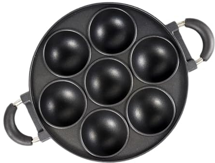 Minii - Molde para tartas con diseño de 7 moldes | Molde para galletas de hierro fundido | Molde para hornear tubo estriado | Molde para galletas | Molde para magdalenas y bollos para galletas,