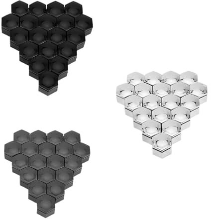 LZZYFPX 20 Stück Auto-Radmutterkappen, Auto-Nabenschraubenabdeckung, 17 mm, 19 mm, 21 mm, Bolzenfelgen, Außendekoration, spezieller Steckdosenschutz, staubdicht(22mm Black)