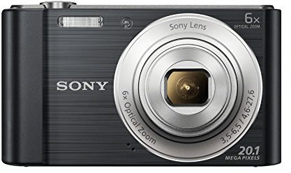Sony DSC-W810 Digital Compact Camera (20.1 MP, 6 x Zoom, 2.7 LCD, 720p HD, 26 mm Sony G Lens) - Black (Renewed)