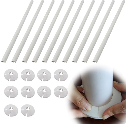 CHSG 10PCS 15mm Heizkörper-Rohrabdeckung Und 10PCS 15mm*200mm Weißes Rohr, Rundbajonettfixierung Heizungsrohr Verkleidung Mit Kunststoff Für Heizkörper, Rohrabdeckung, Heizung, Wanddekoration