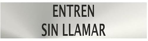 Cartel informativo industrial Entrar sin llamar 50x200mm (acero inoxidable) SEKURCO