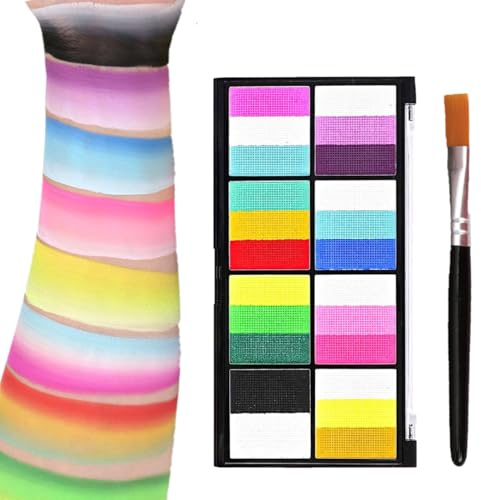 KARLOR Palette de peintures pour visage avec pinceau, 23 couleurs pour le visage, peinture corporelle, soluble dans l'eau, sûre, maquillage de théâtre, festival, Halloween, carnaval