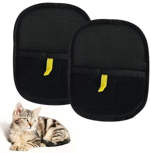2 guantes quitapelos para mascotas, 24 x 16 cm, guantes electrostáticos para el cuidado del pelo, guantes de depilación de animales de doble cara, guantes de cuidado lavables para gatos, perros