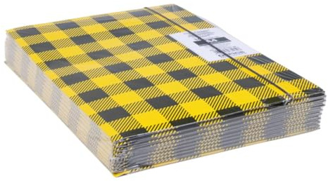 Gummizugmappe OFFICE PRODUCTS, Karton/Lack, Gummizug-Mappen A4, 320 g/m², 3-Flügel, Farbmix, Sammelmappe mit Gummizug Kariert 10Stk.,