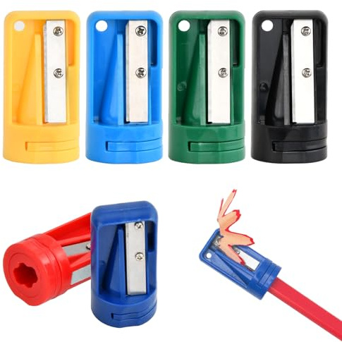 6 Pezzi Temperamatite, Affilatore Manuale Multicolore, Temperini per Matite, Temperino per Matite da Artigiano, Tinte per Falegnami Falegname, per Scuole Uffici e Casa
