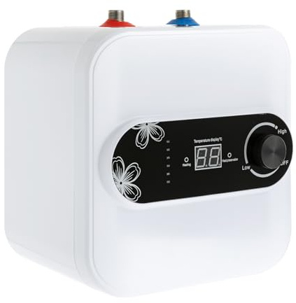 LKHDONG Durchlauferhitzer 8L Warmwasserspeicher Untertischgerät 1500W Boiler mit LED Temperaturanzeige 30-65°C Mini Durchlauferhitzer Warmwasserbereitung für Küche, Handwaschbecken