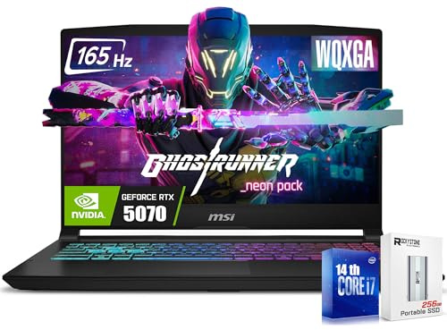 msi Katana HX - Laptop para juegos, pantalla IPS QHD de 15.6 pulgadas, 165 Hz, i7-14650HX de 16 núcleos (hasta 5.2 GHz, GeForce RTX 5070, listo para AI y VR, Copilot+ PC, teclado retroiluminado RGB