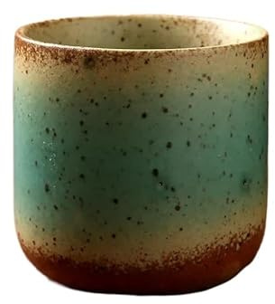 Italian Style 250ML Coffee Mug Japanese-Style Ceramics Breakfast Cup Creativity Color Matching Cup Afternoon Tea Drinks Drinkware Girl Gift(Green)