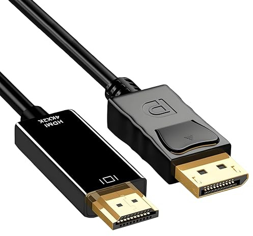MejaRizon Cable DisplayPort a HDMI de 1,8 m, DP a HDMI 4K @ 30 Hz, PVC, HDMI, DisplayPort, cable HDMI para monitor, proyector, portátil, PC, AMD, TV, compatible con puerto de pantalla