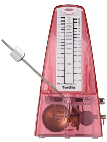 Guzheng Mechanisches Metronom, tragbares Metronom, einstellbare Schlaggeschwindigkeit, leicht, lauter Klang für Klavier, Gitarre, Trommel, präziser Schlag, mechanisches Metronom (Rosa)