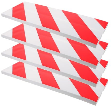 SHINEOFI Lot de 4 Protections D’Angle en Mousse Rouge et Blanc 40 X 15 X 15 CM pour Poteaux et Murs de Garage Protection Réfléchissante Anti-Chocs pour Stationnement et Parking Sécurisé