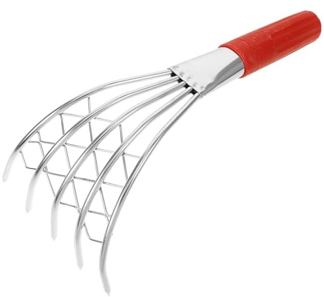VICASKY Rastrello in Acciaio Antiruggine per Scavo Telline e Conchiglie Attrezzo Spiaggia Manuale Resistente e Stabile per Pesca Frutti di Mare