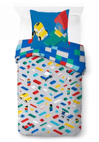 Jay Franco Lego Juego de Funda Nórdica – Ropa de Cama Súper Suave para Niños con Funda de Almohada, Solo Funda NÓRDICA (Relleno No Incluido), Multicolor, Juego de 2 Piezas Individual