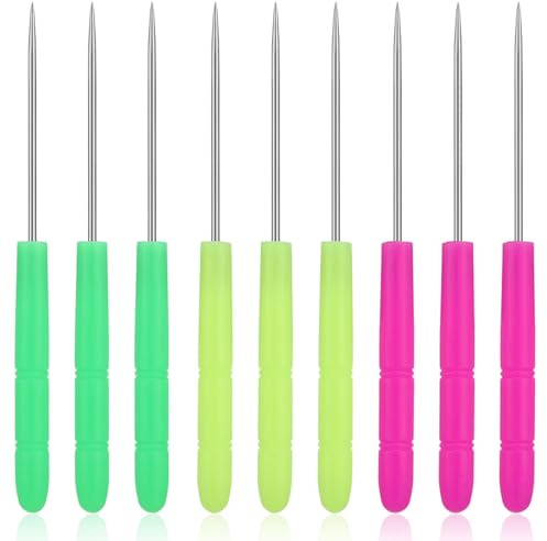 Alasum Strumenti per Cucito 50 Pezzi Punteruoli Colorati in Plastica e Metallo per Ricamo e Artigianato in Pelle, per Lavori di Cucito e Decorazioni Colore Casuale