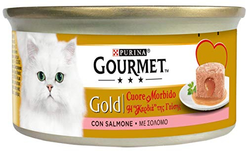 Purina Gourmet Gold Coeur Souple Nourriture Humide pour Chats avec Saumon, 24 boîtes de 85 g