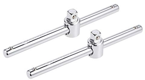 sourcing map 2 Pcs 3/8 Drive Sliding Wrench Breaker Bar T-Handle Socket Hand Tool