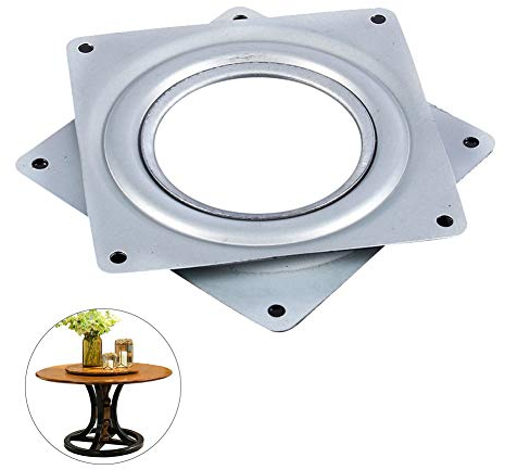 Cuscinetti Girevoli Quadrati Girevoli da 4 Pollici Susan Piatto Girevole in Acciaio Zincato con Cuscinetti Rotanti per Giradischi Monitor TV Computer Rack