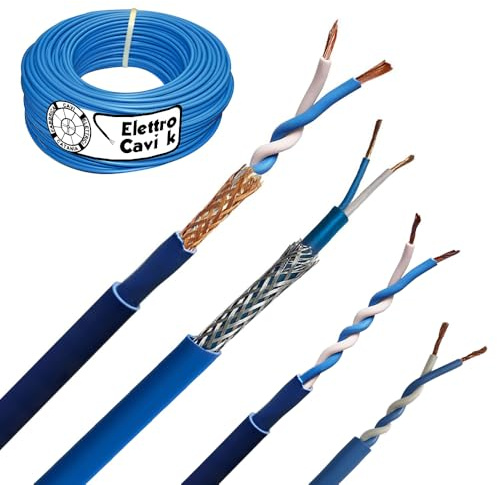 ELETTROCAVI K - CAVO VIDEOCITOFONO 2x1 mm² ARMATO GRADO 4° PER USO ESTERNO ANTI-RODITORE 2 FILI TWISTATO BIPOLARE 2 POLI PROFESSIONALE UNIVERSALE MADE IN ITALY 50 METRI