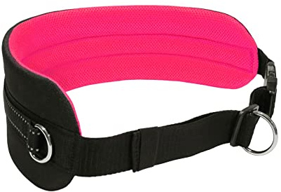 LASALINE Canicross Gürtel Bauchgurt für Hundeleine Dogtrekking Gürtel in Schwarz Neonpink